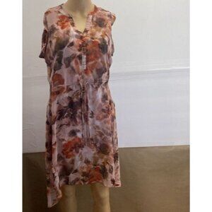 Simply Vera Vera Wang Floral Dress Tie Waist Pockets Sz Small Drawstring Women’s